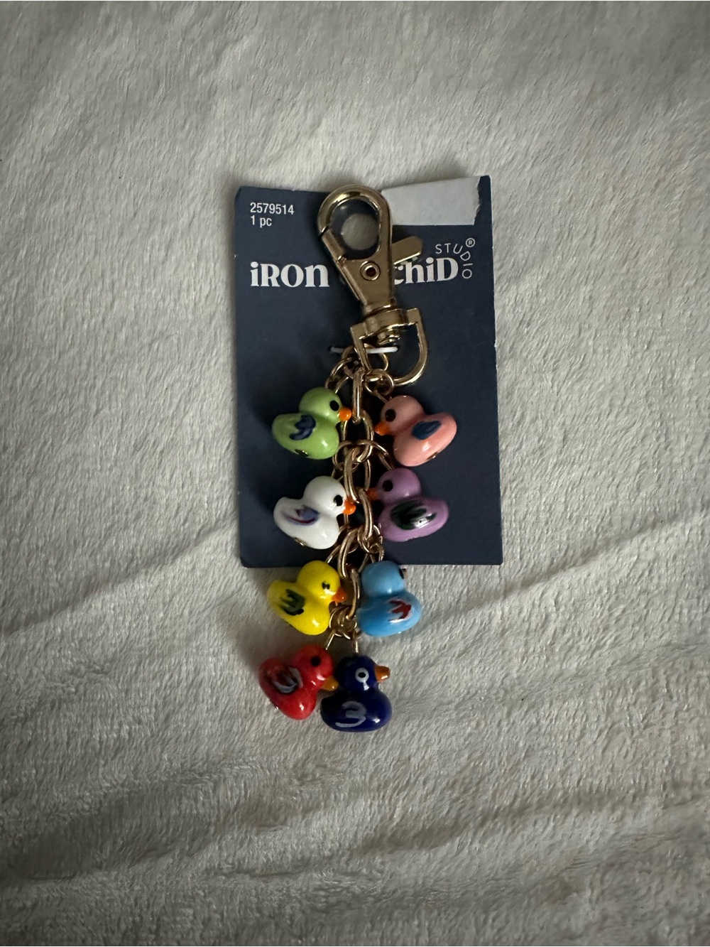 Iron Orchid Studio Multi-Color Duck Charm Keychain